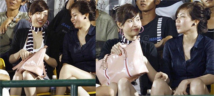 Hình ảnh cô bạn gái cũ của Như Thành đến cổ vũ cho anh khi còn thi đấu cho B.Bình Dương hồi năm 2009.
